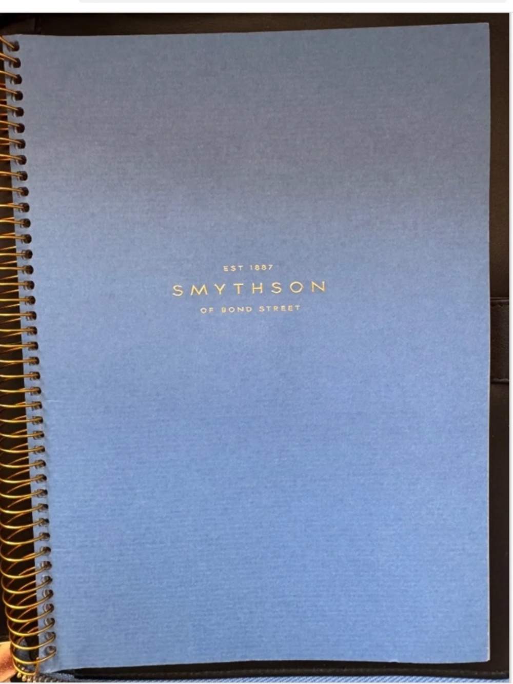 SMYTHSON Panama A5 Zip Portfolio Organizer | Nile Blue Crossgrain Leather - Picture 11 of 12